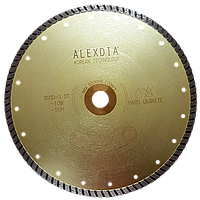 Алмазный диск с кромкой Turbo по граниту 300мм. ALEXDIA
