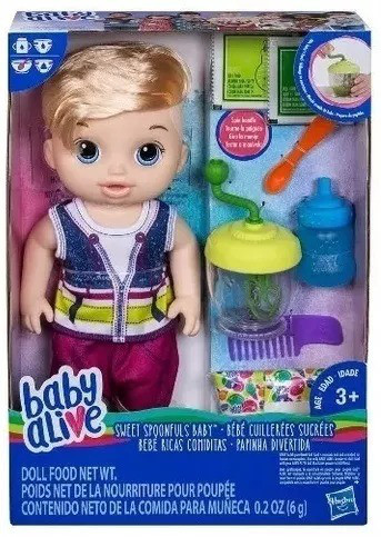 Интерактивная кукла Baby Alive  Sweet Spoonfuls Blonde Baby Doll Boy