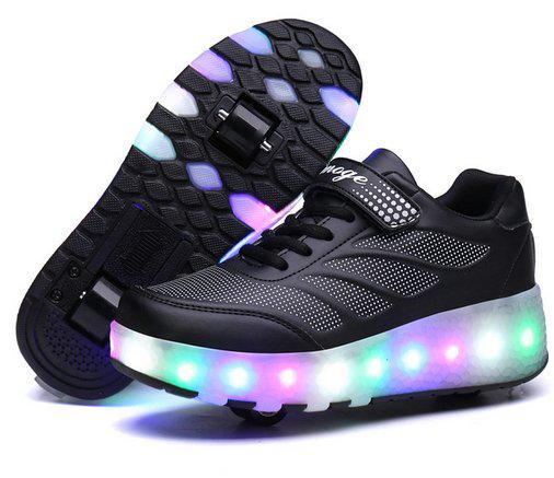 Роликовые кроссовки Aimoge LED Light Black
