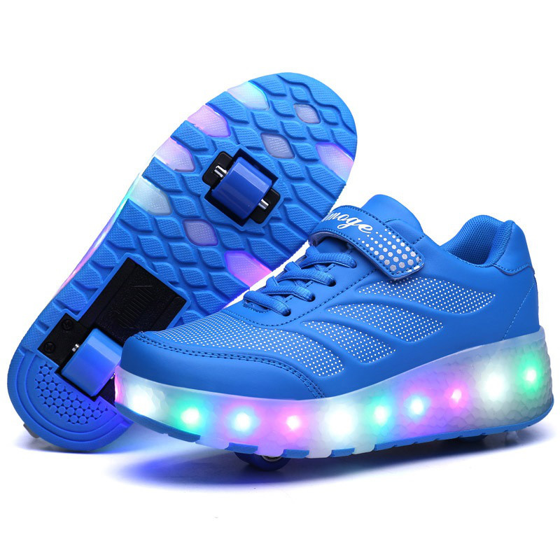 Роликовые кроссовки Aimoge LED Blue