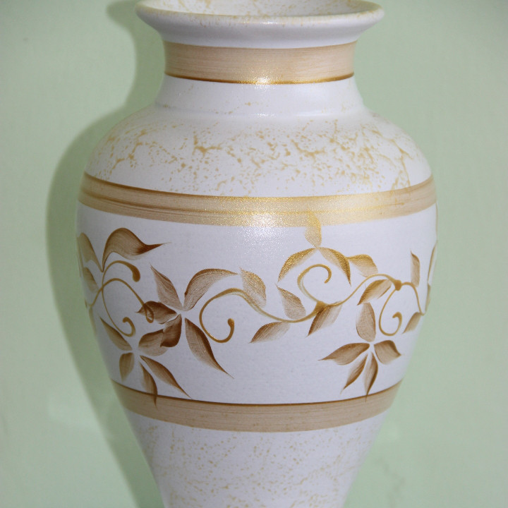 Керамическая ваза для цветов "Золотые цветы."Высота 20-25 см - фото 2 - id-p54011347