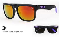 Солнцезащитные очки SPY+ черная оправа фиолетовый лого