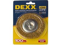 Щетка дисковая со шпилькой Dexx 35110-100 (0,3мм, d=100мм)