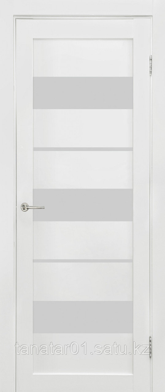 Дверь Параллель, цвет белый мат, матовое стекло