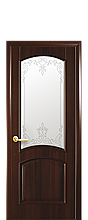 Дверь "Антре" со стеклом стеклом каштан
