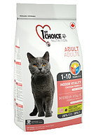 1st Choice Indoor Vitality (Фест Чойс) корм для взрослых домашних кошек с курицей,  350г