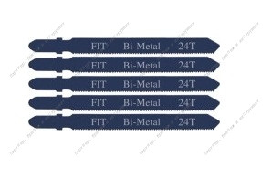 (41120) Полотна для электролобзика/металлу, европ.хвост.,Bi-metal, 24Т (набор 5шт)