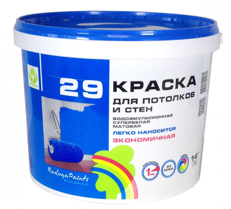 РАДУГА 29 Краска для потолков и стен 1.3 кг