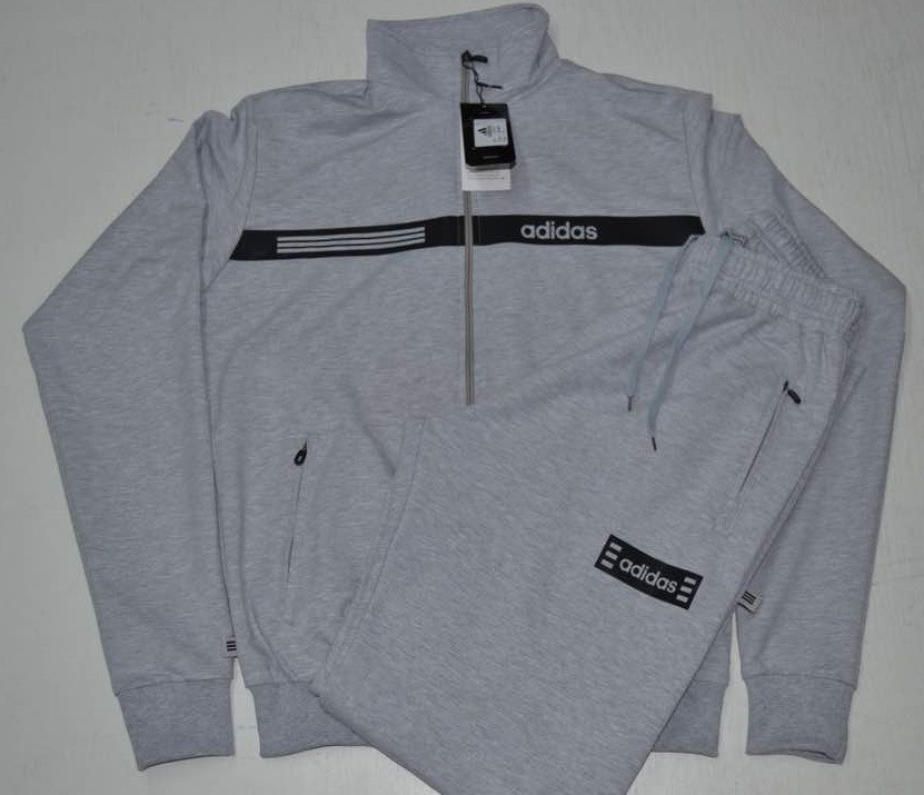 Костюм спортивный мужской Adidas серый меланж - фото 1 - id-p54092756
