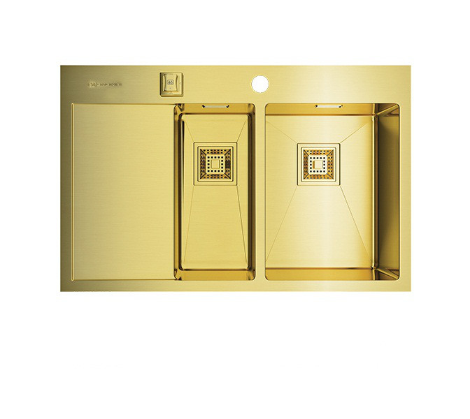 Мойка OMOIKIRI AKISAME 78-2-LG-R (4993088) нержавеющая сталь/светлое золото