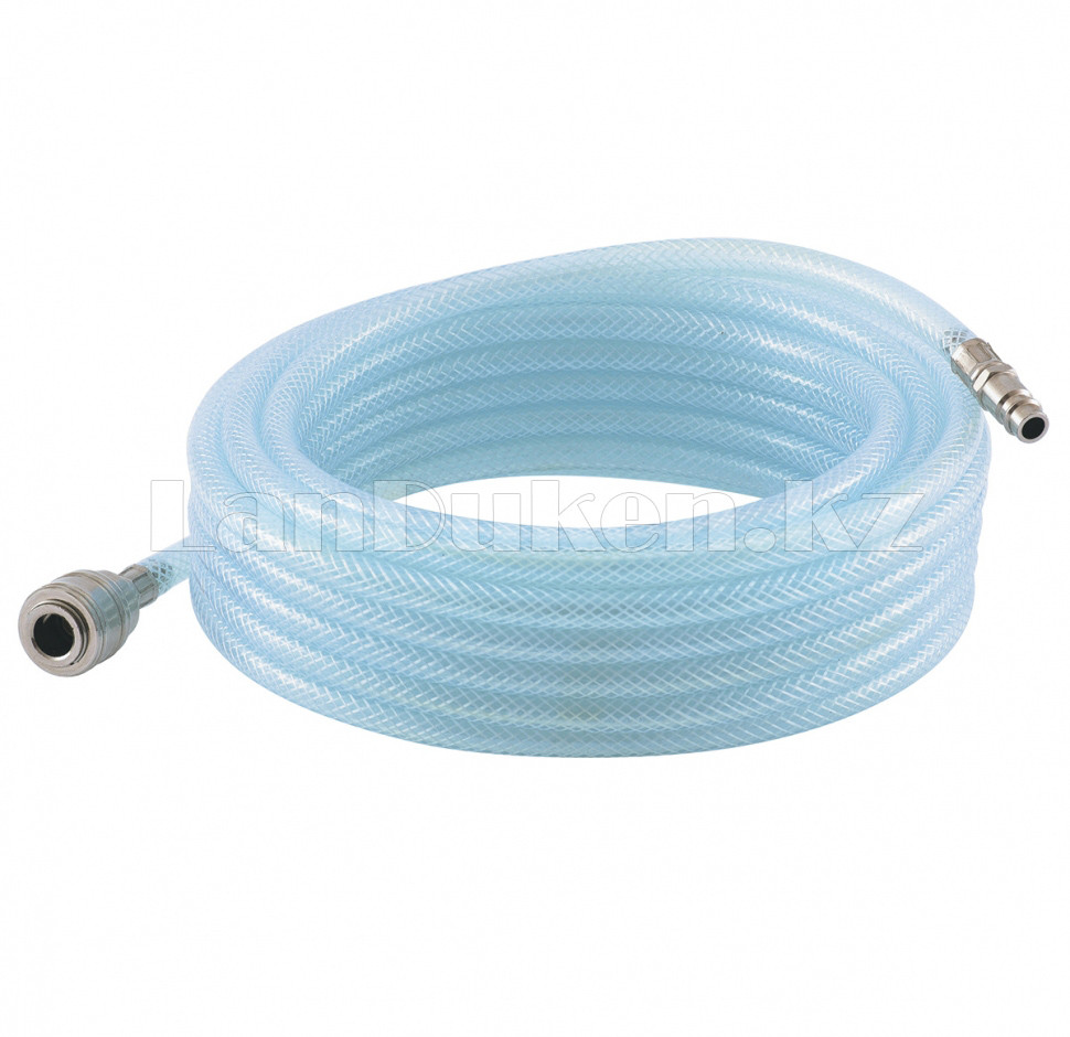 Шланг пневматический ПВХ, 10x16мм, 18 бар, армированный, прозрач., быстросъем , 15м 57025 (002)