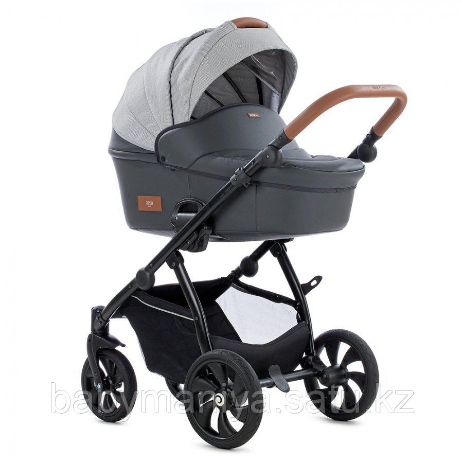 Коляска Tutis Aero 2 в 1 короб+прогулка Серая кожа