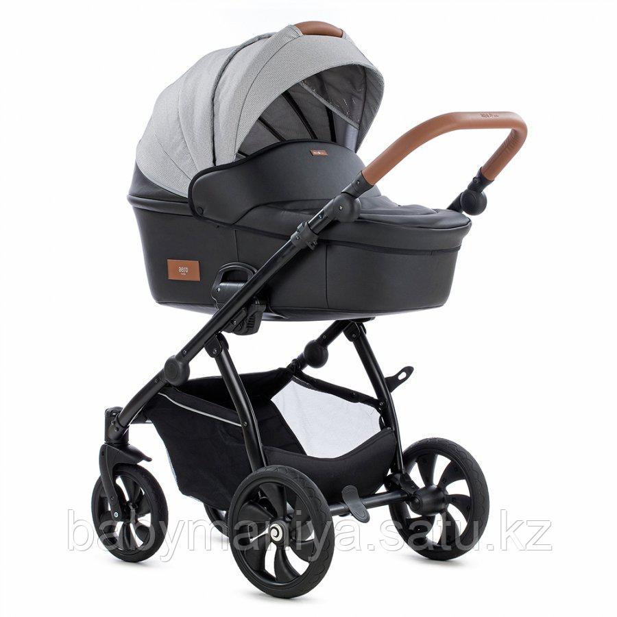 Коляска Tutis Aero 2 в 1 короб+прогулка Черная кожа