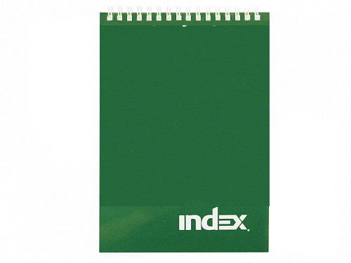 Блокнот INDEX "Office" на спирали, А7, 40 листов в клетку, зеленый