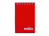 Блокнот INDEX "Office" на спирали, А7, 40 листов в клетку, красный