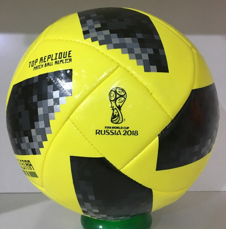 Футбольный мяч ЧМ "Telstar 18" кожаный (желтый) - фото 2 - id-p54134596