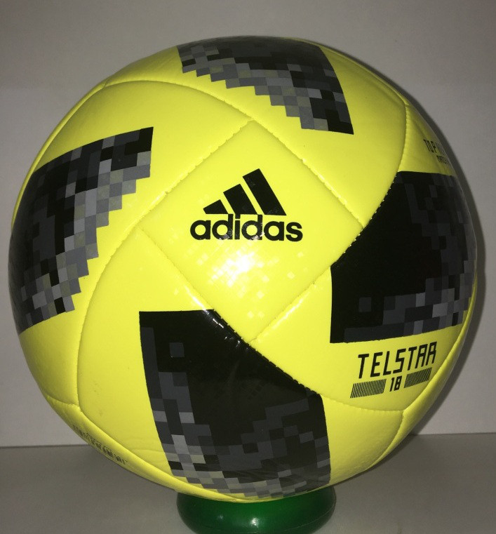 Футбольный мяч ЧМ "Telstar 18" кожаный (желтый) - фото 3 - id-p54134596