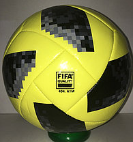 Футбольный мяч ЧМ "Telstar 18" кожаный (желтый), фото 2