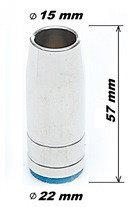 Сопло MIG-25AK d=15mm, L=57mm, коническое - фото 2 - id-p54136143