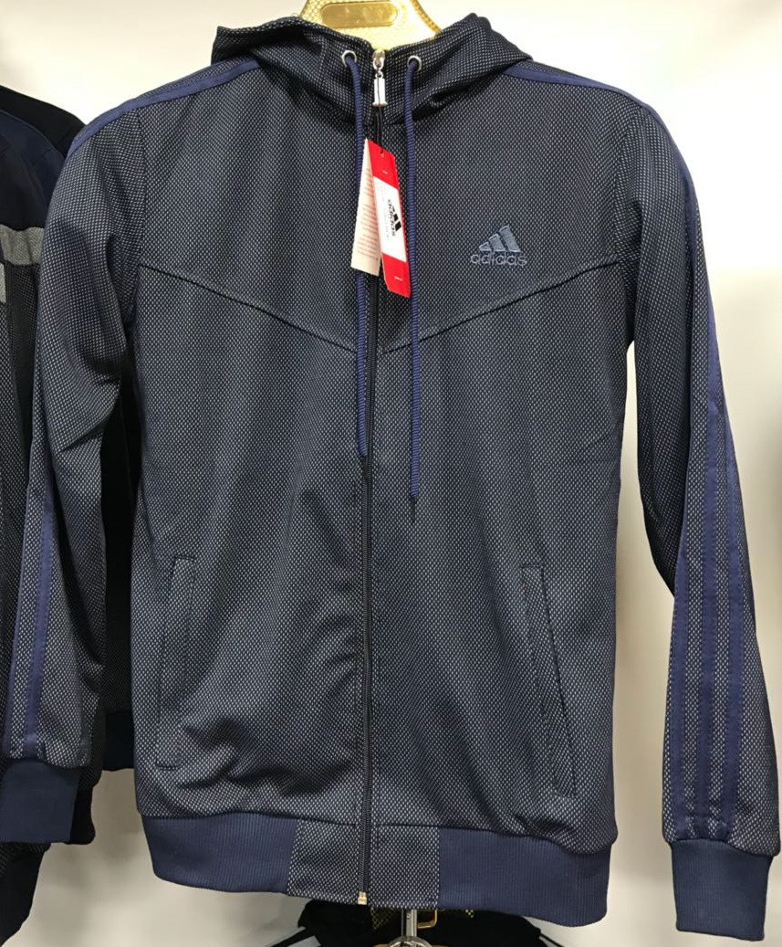 Костюм спортивный мужской Adidas с капюшоном сиреневый/серый - фото 1 - id-p54136258