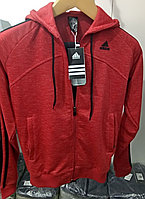 Костюм спортивный мужской Adidas с капюшоном красный меланж