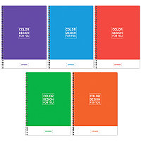 Тетрадь общая ArtSpace "Моноколор. Color design", А4, 80 листов в клетку, на спирали