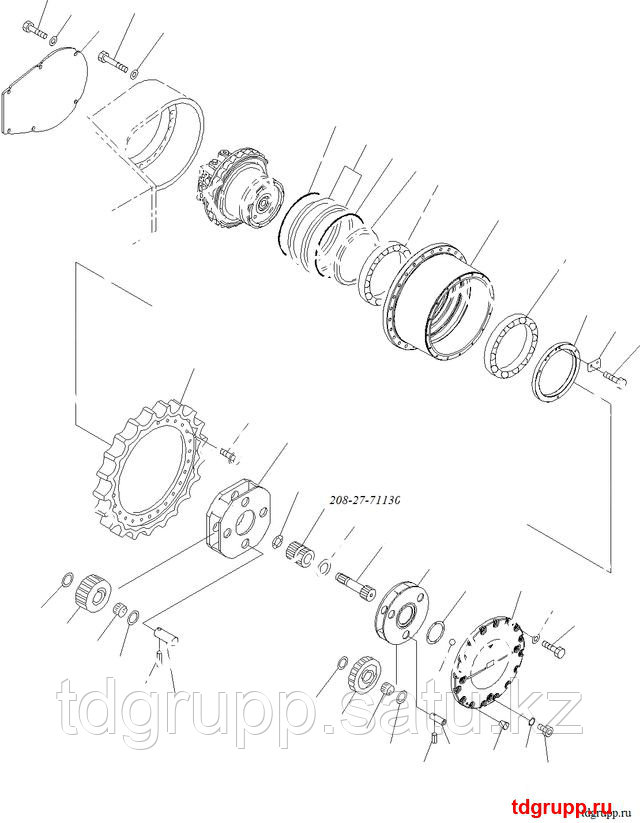 208-27-71130 Шестерня редуктора хода Komatsu PC400-7