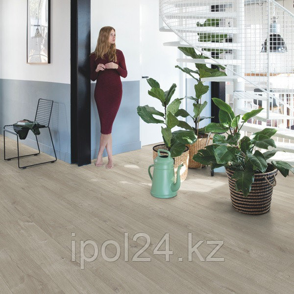 Виниловый ламинат Quick-Step Pulse Click Дуб хлопковый светло-серый