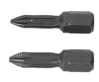 Биты KRAFTOOL "ЕХPERT" торсионные кованые, обточенные, Cr-Mo сталь, тип хвостовика C 1/4", PH1, 25мм, 2шт