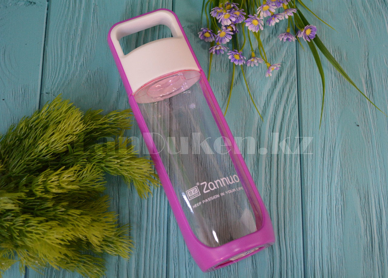 Бутылочка для воды ZANNUO 580 мл, емкость для воды розовая, фото 1