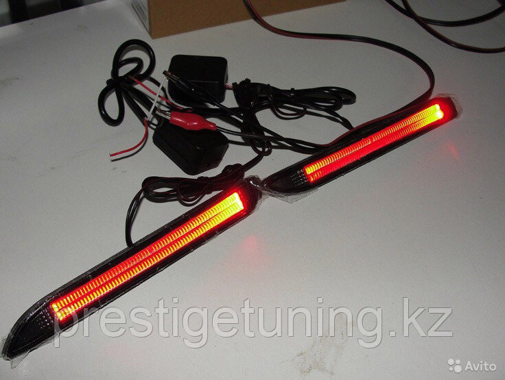 Задние LED вставки в бампер на Camry V50 2011-14 Дымчатые Type 2 - фото 2 - id-p54427728