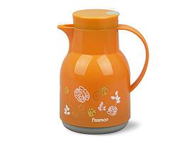 7944 FISSMAN Термокувшин 600 мл ОРАНЖЕВЫЙ (пластиковый корпус со стеклянной колбой)