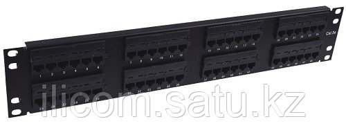 Патч-панель UTP, 19" (2U), 48 портов RJ-45, Cat.5e, 110 IDC, SA PP19-2U-UTP48-Cat.5e-110IDC