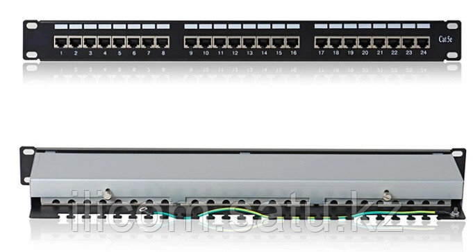 Патч-панель STP, 19" (1U), 24 порта RJ-45, Cat.5e, Dual IDC, AMP PP19-1U-STP24-Cat.5e-DIDC