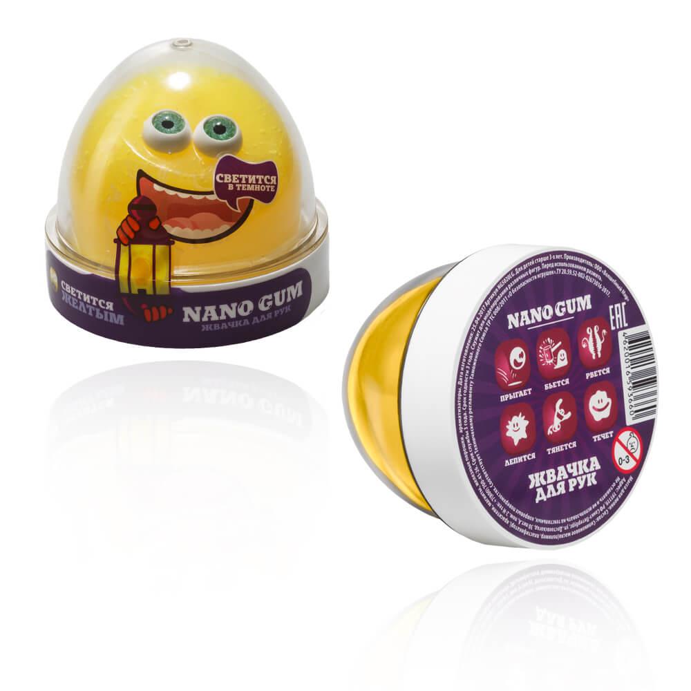 Жвачка для рук NanoGum - Светится в темноте Желтым, 50 гр.