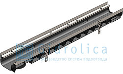DN100 Лоток водоотводный Gidrolica Super ЛВ -10.14,5.08 - пластиковый, кл. Е600