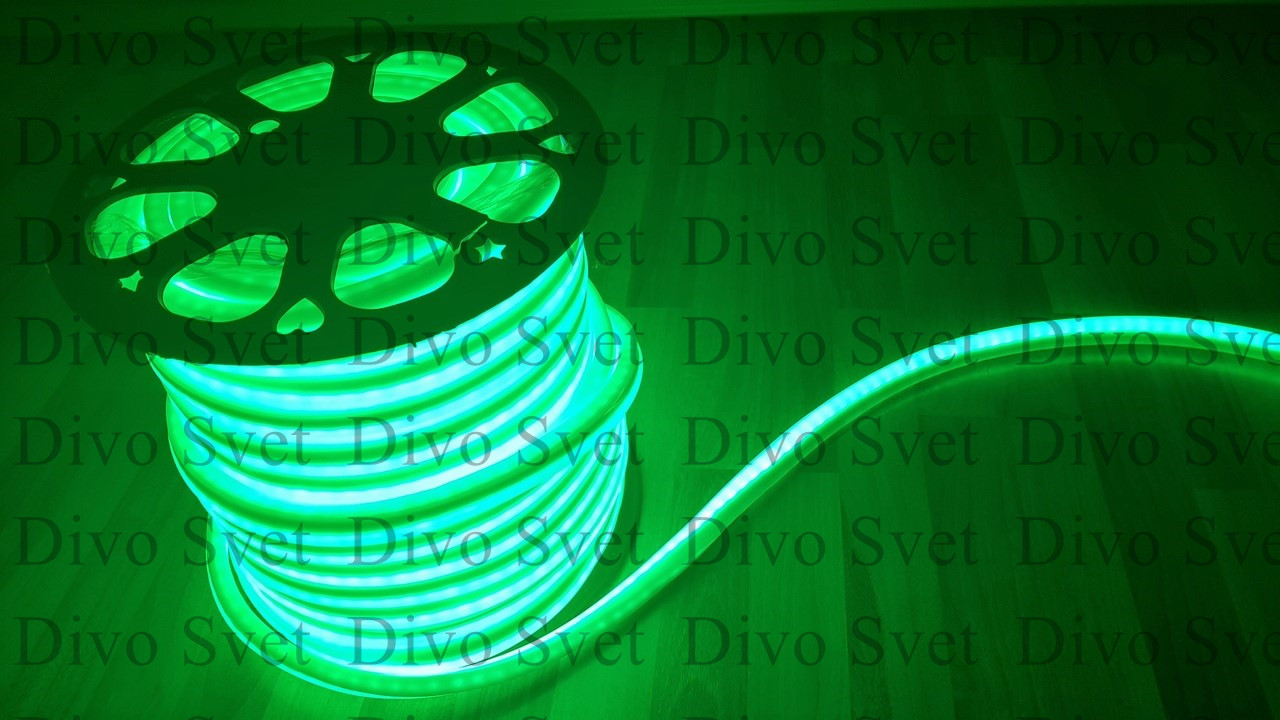 Флекс неон зеленый 1,5*2,5 см SMD. LED FLEX NEON гибкий провод. Холодный неон, неоновый шнур.
