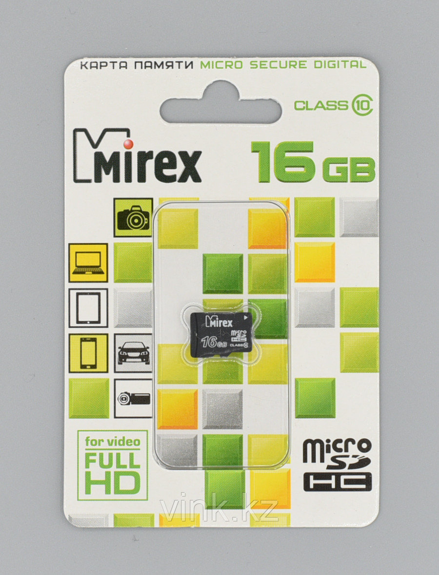 Micro SD карта Mirex 16GB - фото 1 - id-p54488606