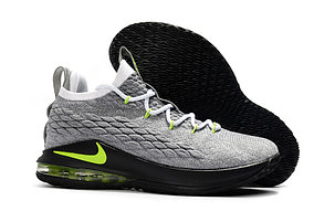 Баскетбольные кроссовки Nike Lebron 15 Low (низкие) gray\green, фото 1