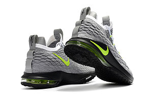 Баскетбольные кроссовки Nike Lebron 15 Low (низкие) gray\green, фото 2