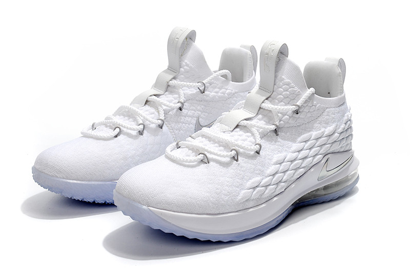 Баскетбольные кроссовки Nike Lebron 15 Low (низкие) White - фото 3 - id-p54500387