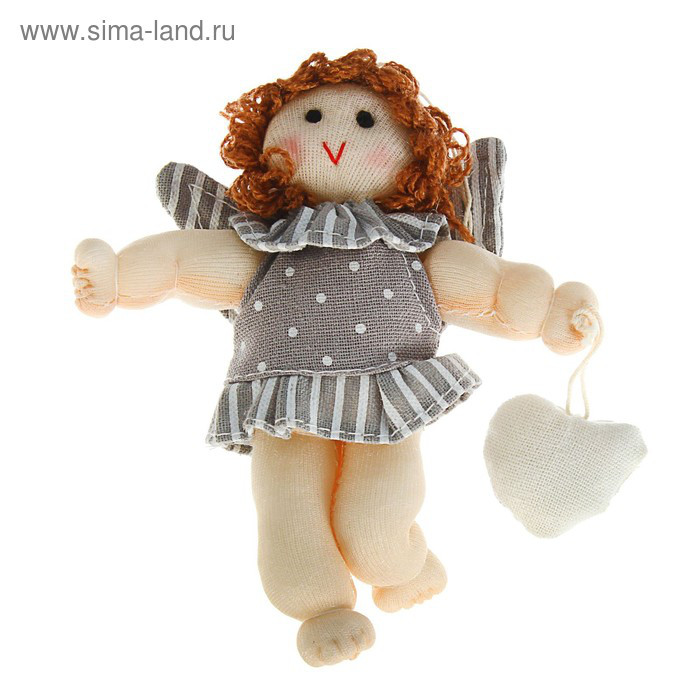 Мягкая игрушка кукла "Ангелок с сердцем" с подвесом