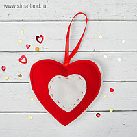 Мягкая игрушка-подвеска "Двойное сердце" со стежками, цвета МИКС