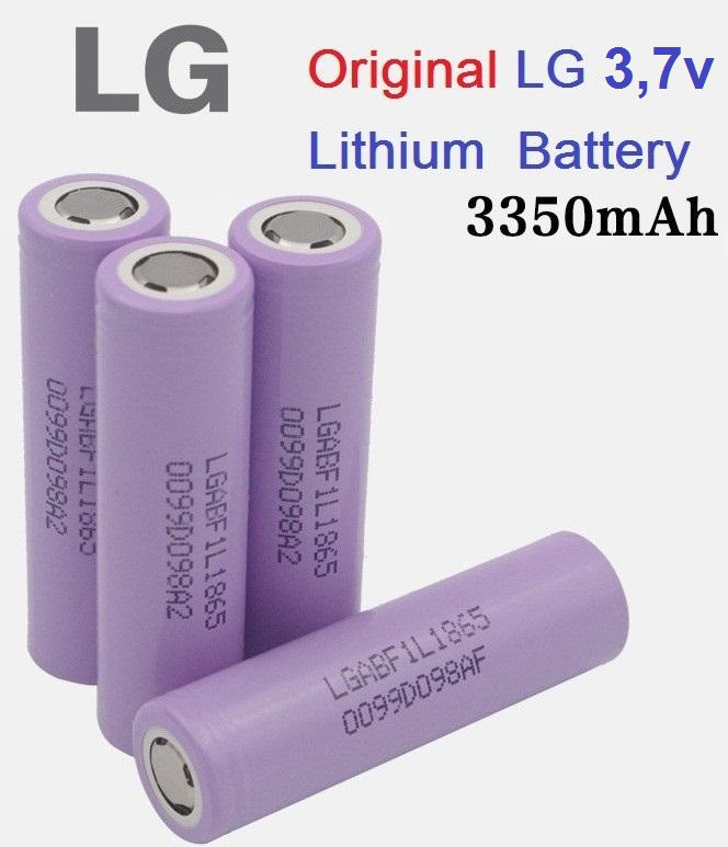 Аккумуляторные элементы 18650 LG3 F1L  3,7v  3350 ma/h,ток разряда 5A.