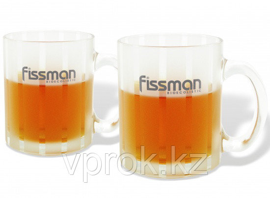 9305 FISSMAN Набор из 2 кружек 350 мл (светло-желтое стекло) - фото 1 - id-p54511925
