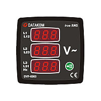 Щитовой измерительный прибор Datakom DVF-0303 вольтметр-частотомер, 3-фазный, 3 дисп., 72x72