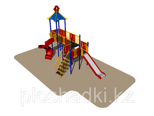 Игровой комплекс Romana, с горками, лестницей, домиком с крышей
