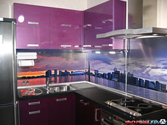 Кухонные фартуки стеклянные с изображением