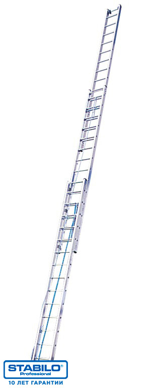 Трехсекционная лестница с перекладинами, выдвигаемая тросом 3х14 пер. KRAUSE STABILO
