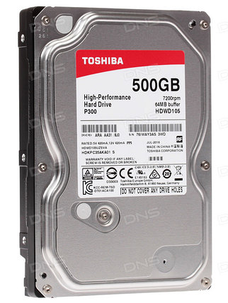 TOSHIBA Жесткий диск HDD 500Gb HDWD105EZSTA, фото 2